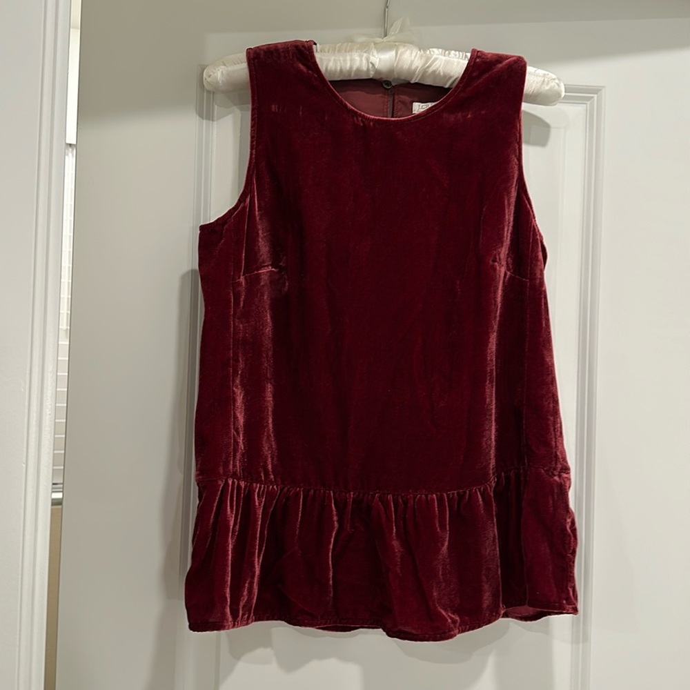 J. Crew Red Velvet Top